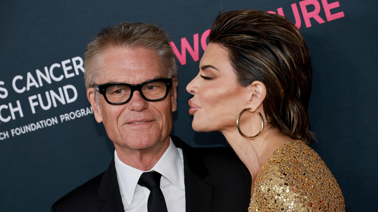 Lisa Rinna kissing face at Harry Hamlin