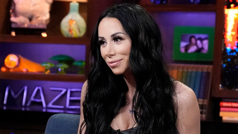 Rachel Fuda on the set of "WWHL"