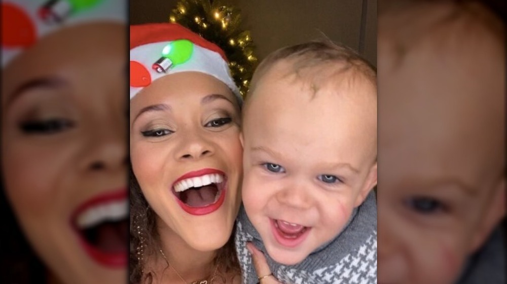 Ashley Darby and her son smiling