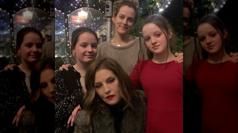 Lisa Marie Presley with her daughters