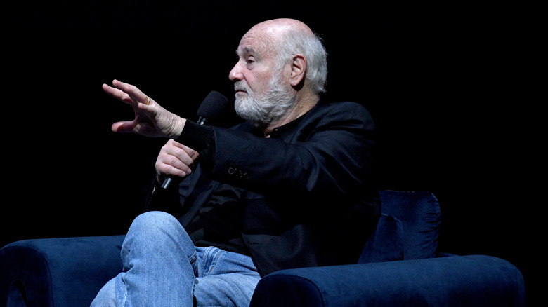 Rob Reiner speaking onstage at the HBO Documentary Films Screening of "Albert Brooks: Defending My Life" at Academy Museum of Motion Pictures, Ted Mann Theater