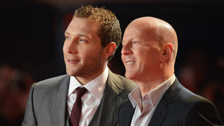 Jai Courtney and Bruce Willis at the UK premiere of A Good Day to Die Hard