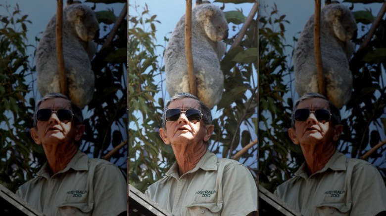 Bob Irwin speaks during the memorial service for Steve irwin