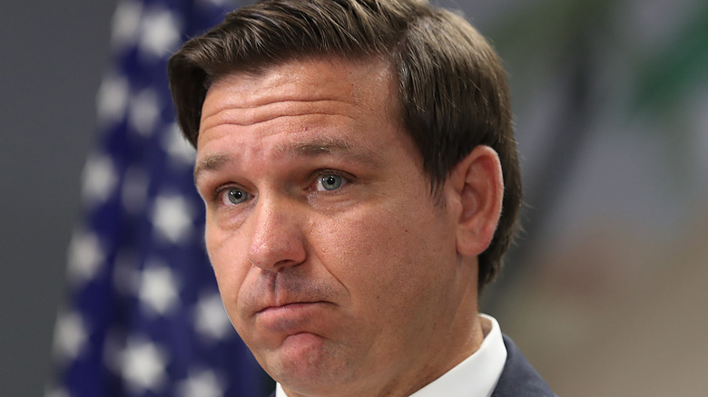 Ron DeSantis frowning
