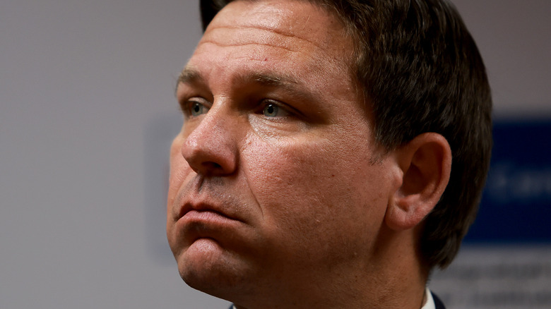 Ron DeSantis gazing upward