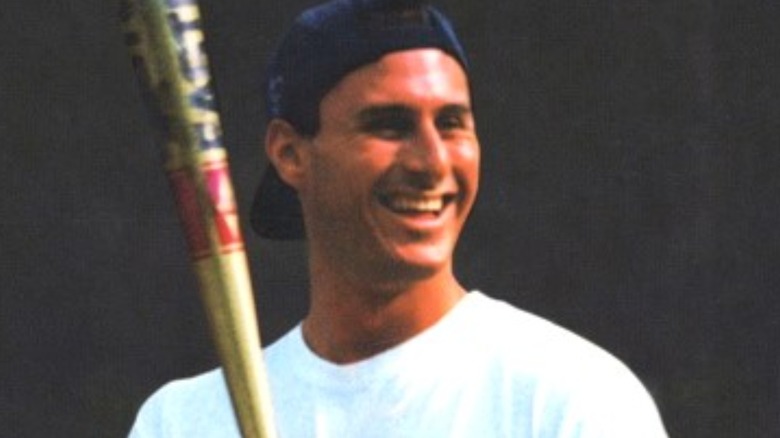 Ron Goldman holding a bat