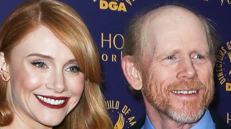 Bryce Dallas Howard and Ron Howard smiling