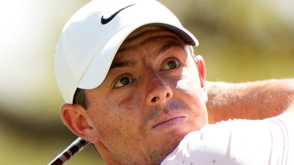 Rory McIlvoy mid-swing