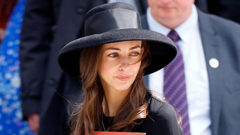 Rose Hanbury black hat with drop-brim