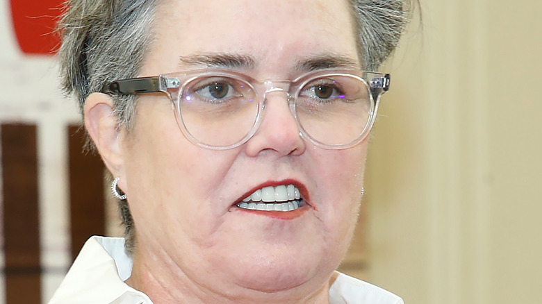 Rosie O'Donnell in clear glasses