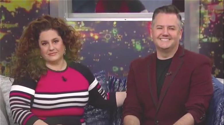 Marissa Jaret Winokur and Ross Mathews sitting