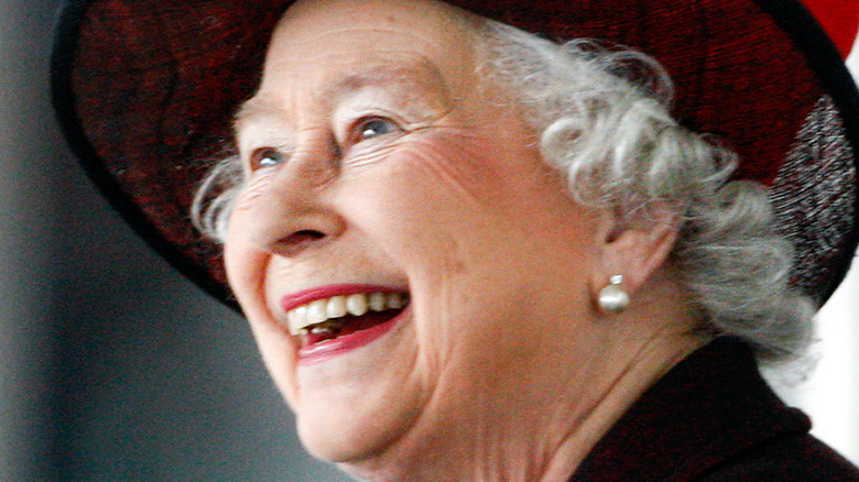 Queen Elizabeth laughing