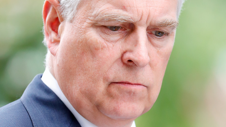 Prince Andrew looking down