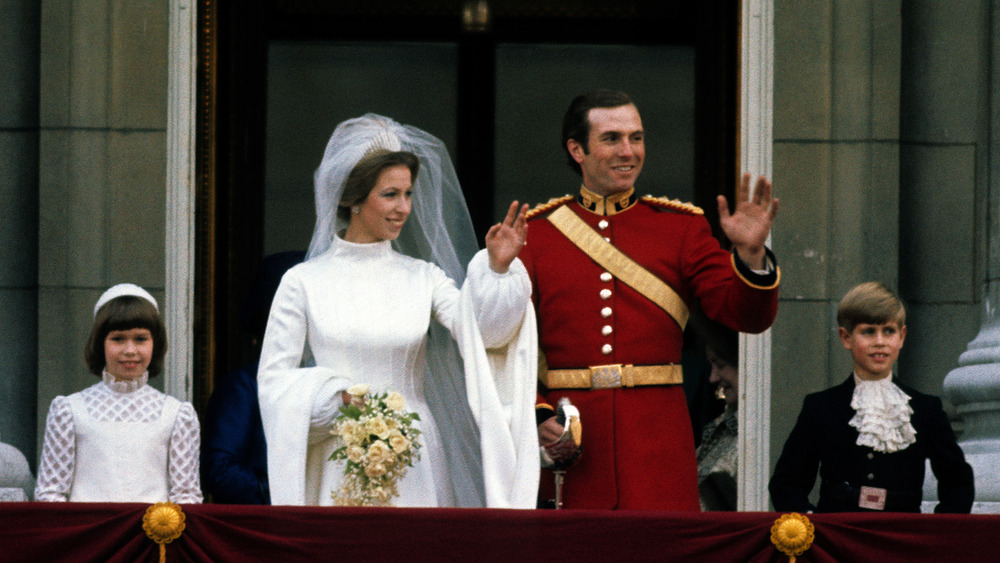 Princess Anne and Captain Phillips on their wedding day