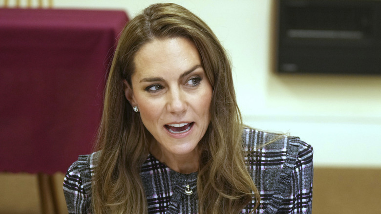 Catherine, Princess of Wales speaking at the National Federation of Women's Institute (WI) to commemorate the three-year anniversary of the death of Queen Elizabeth II