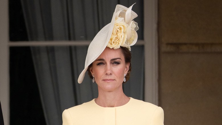 Catherine, Princess of Wales at a 2025 royal garden party at Buckingham Palace