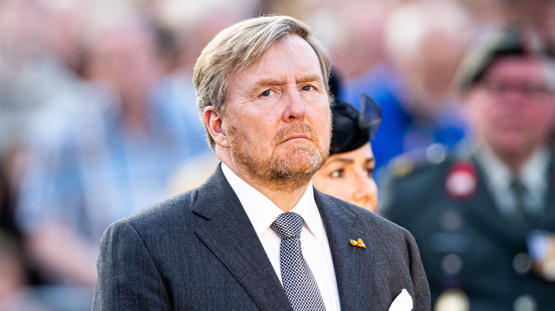 King Willem-Alexander looking solemn