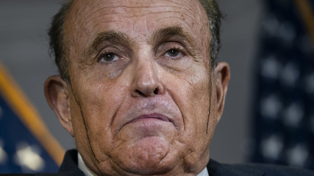 Rudy Giuliani at a press conference