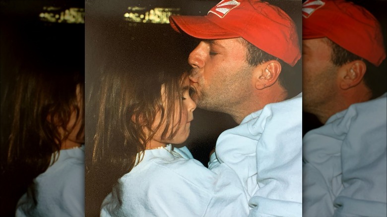 Rumer Willis as a kid with Bruce Willis