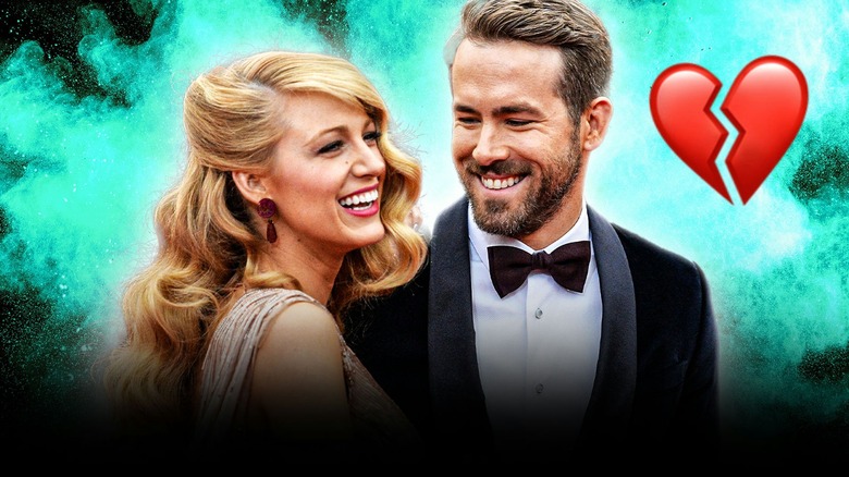 Ryan Reynolds and Blake Lively beside a broken heart