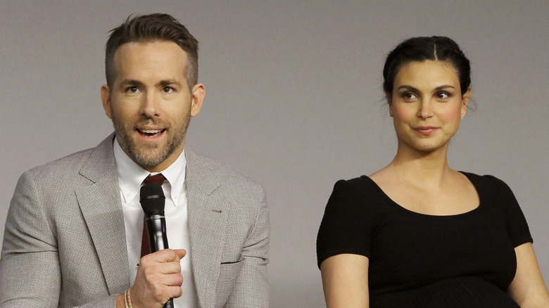 Ryan Reynolds and Morena Baccarin during a panel