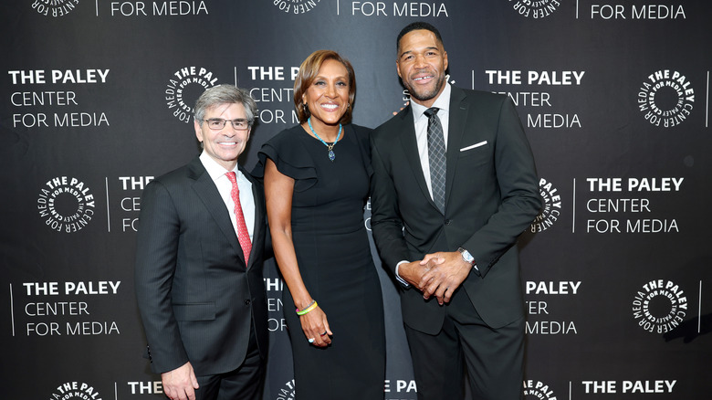 George Stephanopoulos, Robin Roberts and Michael Strahan attending the 2025 Paley Honors at The Ziegfeld Ballroom