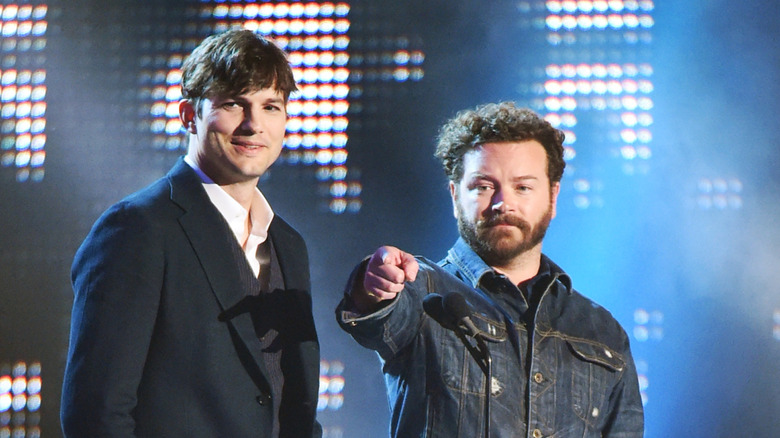 Ashton Kutcher and Danny Masterson on stage