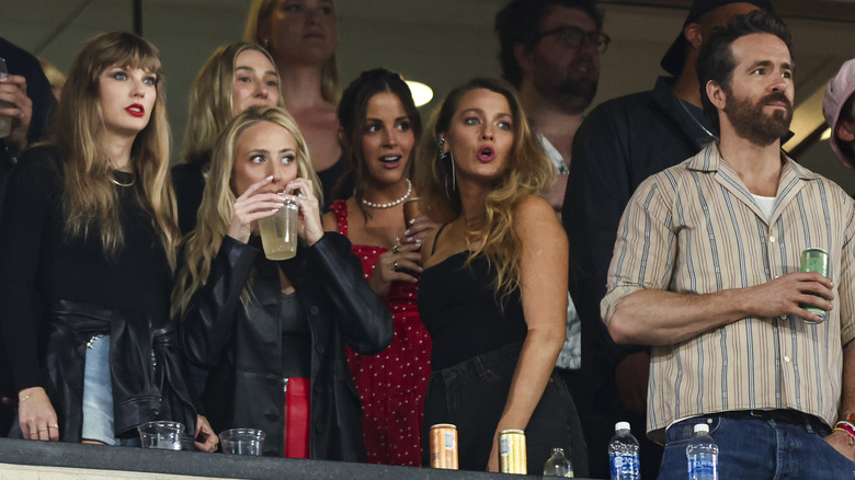 Taylor Swift and friends in skybox