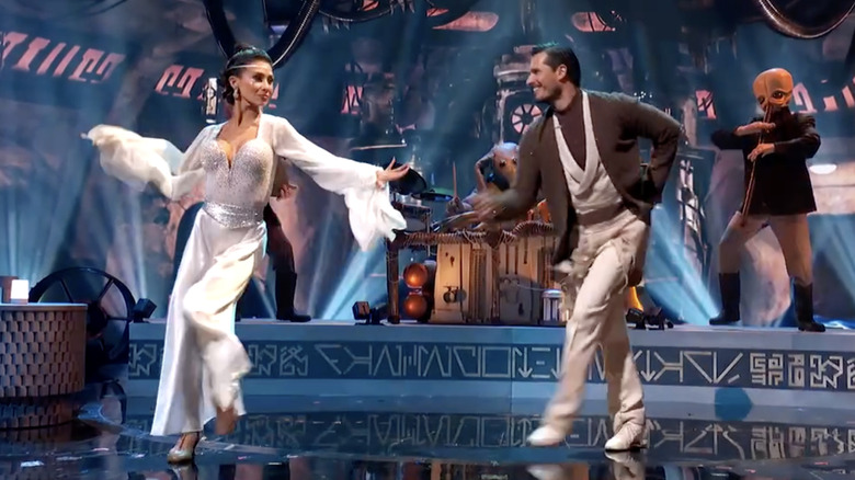 Hilaria Baldwin dances with Gleb Savchenko on Dancing with the Stars