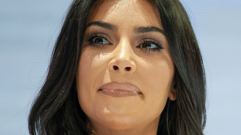 Kim Kardashian looking right nude lip