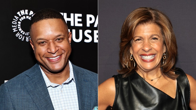 Side-by-side images of Craig Melvin and Hoda Kotb smiling.