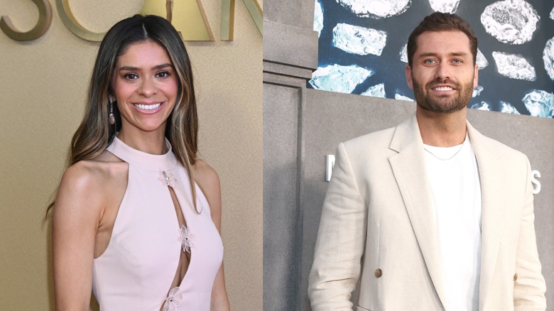 Taylor Frankie Paul blush dress at Academy Awards, Dakota Mortensen white suit