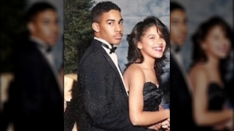 Page Turner posing for a school dance with her first love.
