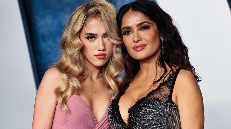 Valentina Paloma Pinault pouting with Salma Hayek