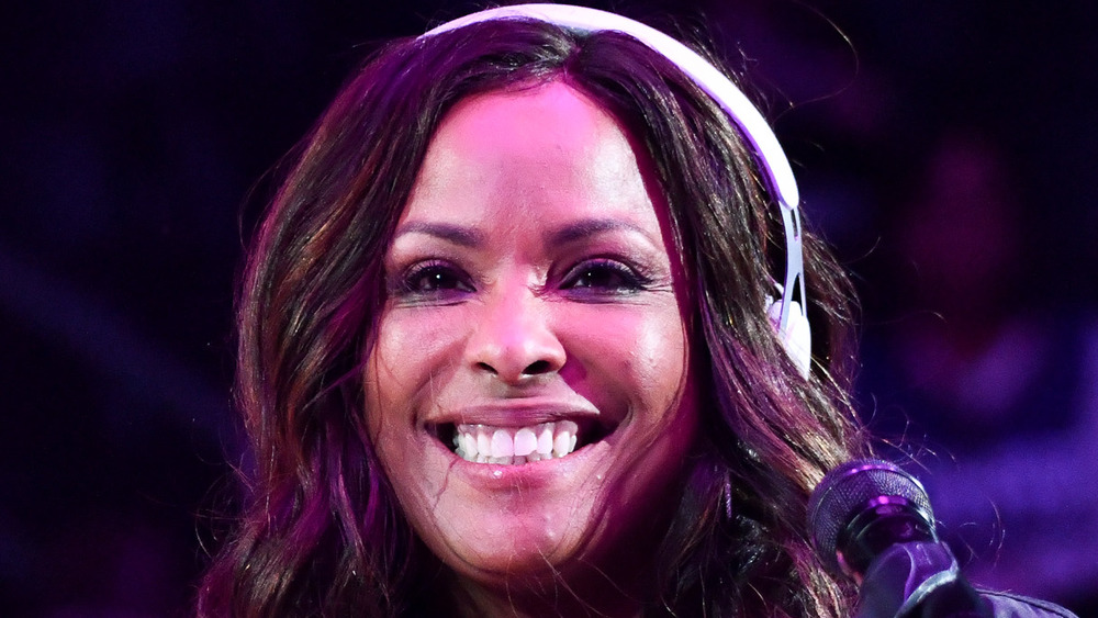 DJ Spinderella grinning