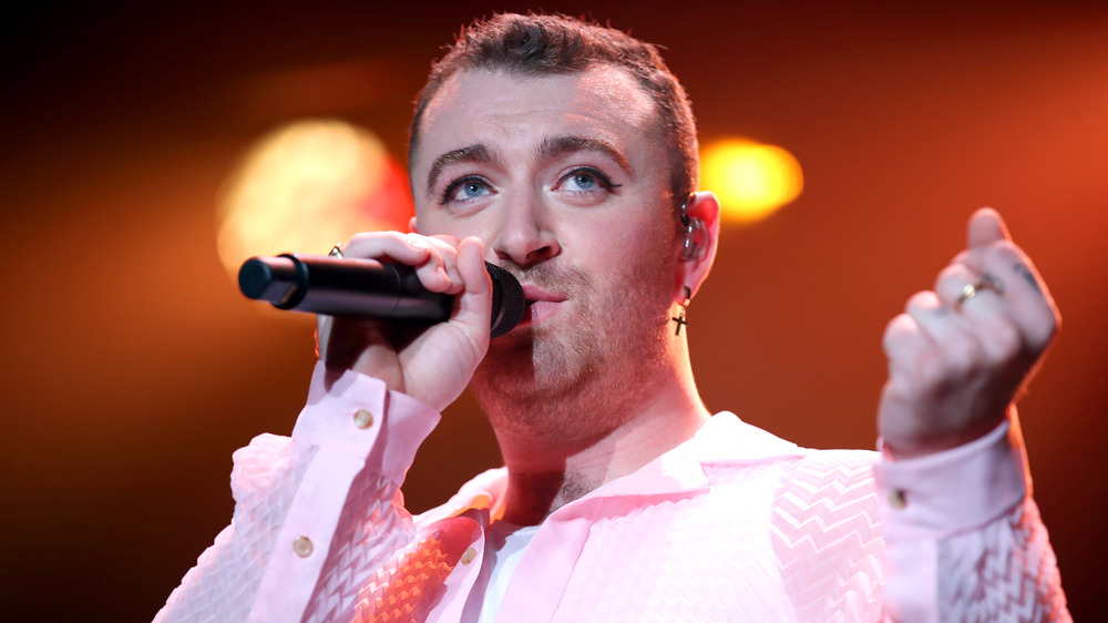 Sam Smith performing at Jingle Ball