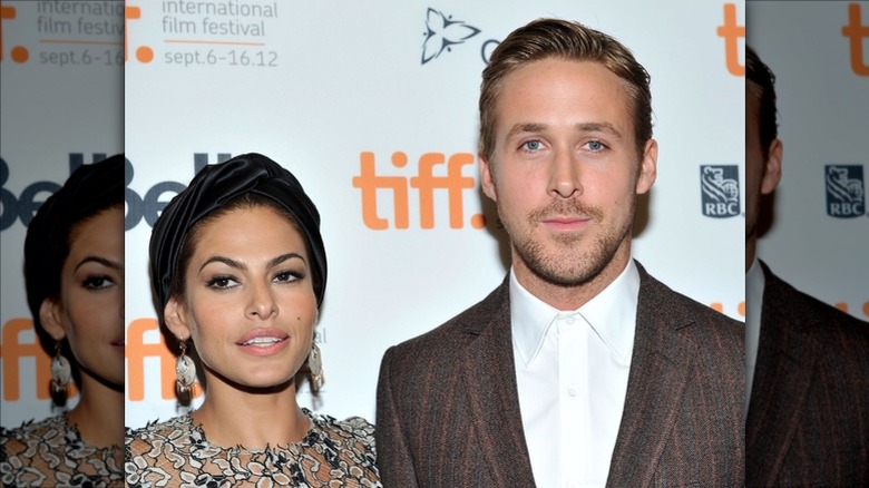 Eva Mendes and Ryan Gosling posing together
