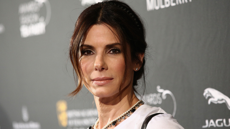 Sandra Bullock white dress