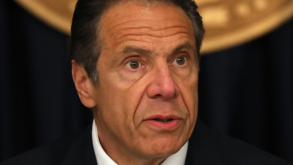 Andrew Cuomo at a coronavirus briefing in New York City