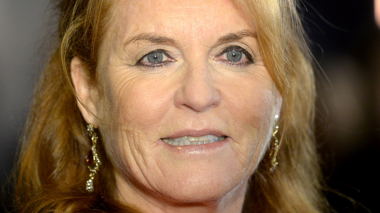 Sarah Ferguson wearing gold earrings