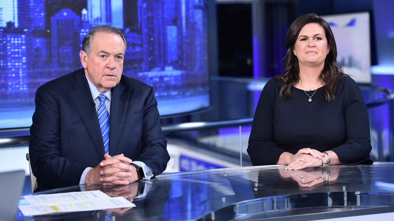 FOX News Contributors Gov. Mike Huckabee and his daughter Sarah Huckabee Sanders visiting "The Story with Martha MacCallum" in their first joint interview