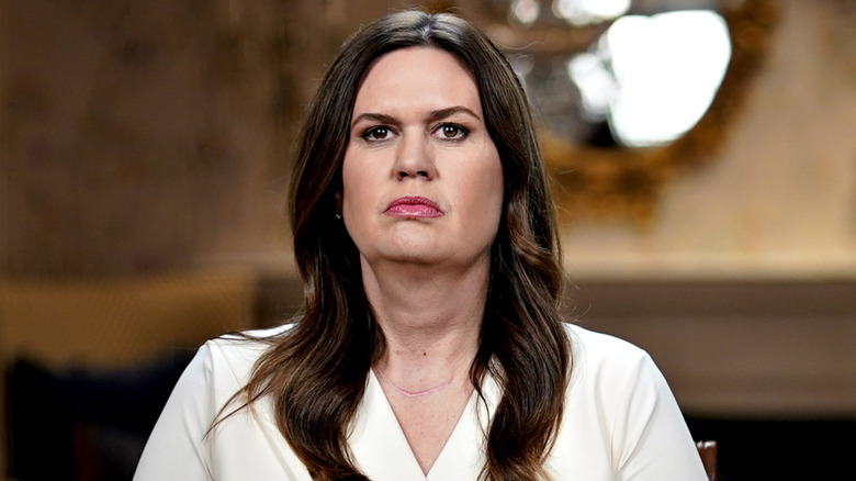 Sarah Huckabee Sanders white dress