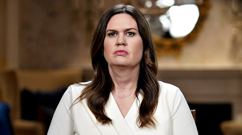 Arkansas Gov. Sarah Huckabee Sanders waiting to deliver the Republican response to the State of the Union address