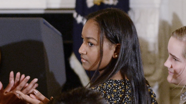 Sasha Obama at Medal of Freedom ceremony.