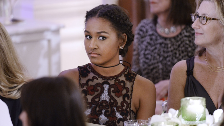 Sasha Obama wearing braids
