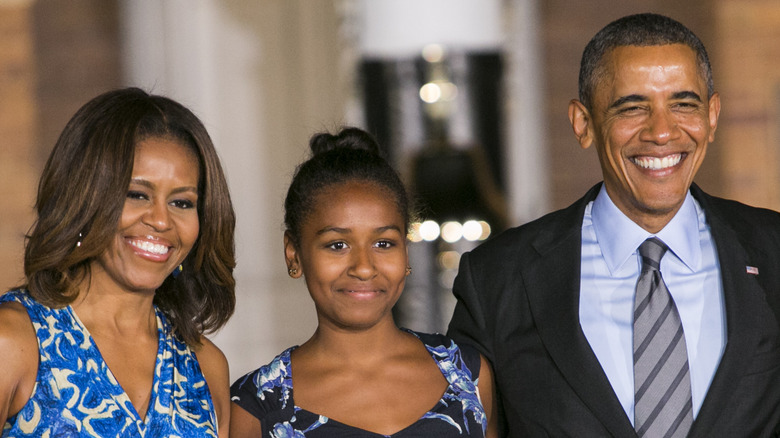 Sasha Obama smiling