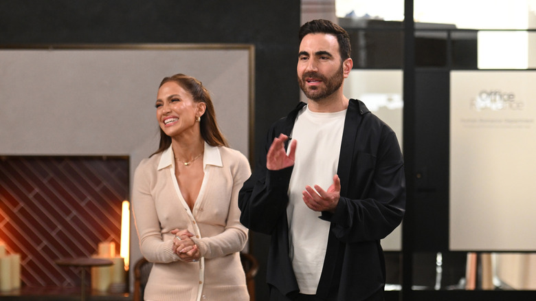 Jennifer Lopez laughing, with Brett Goldstein
