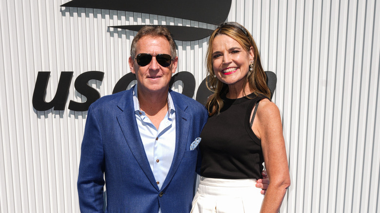 Michael Feldman and Savannah Guthrie at a US Open event
