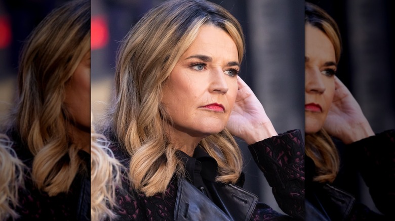 Savannah Guthrie looking off to the side.