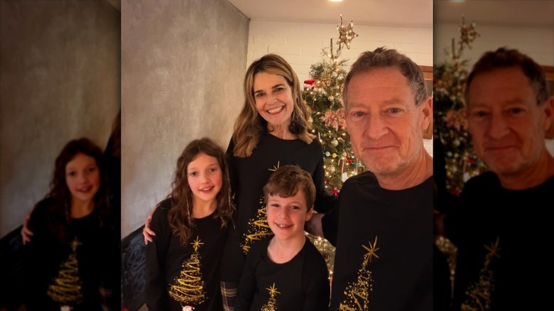 Savannah Guthrie takes a Christmas picture with husband and kids.